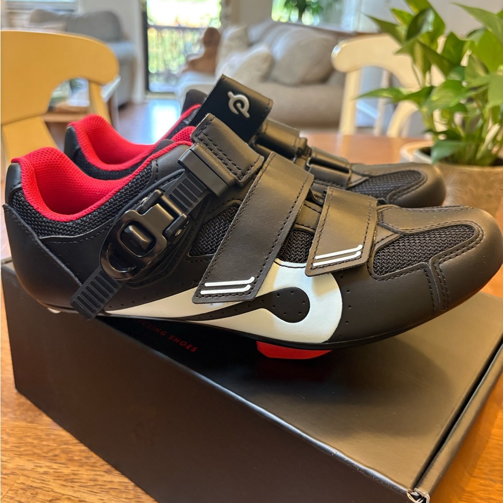 Peloton Black and Red Cycling Shoes